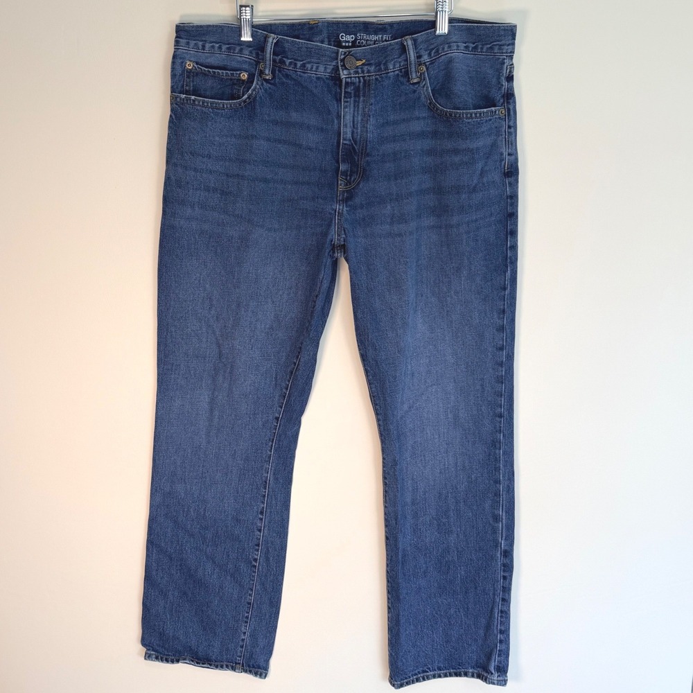 Gap Mens Straight Fit Jeans 38x32 Medium Indigo Blue Denim S/159991-00